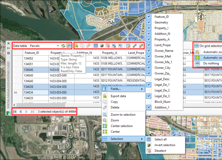 Spatial-Manager-ZWCAD-tableau-grille